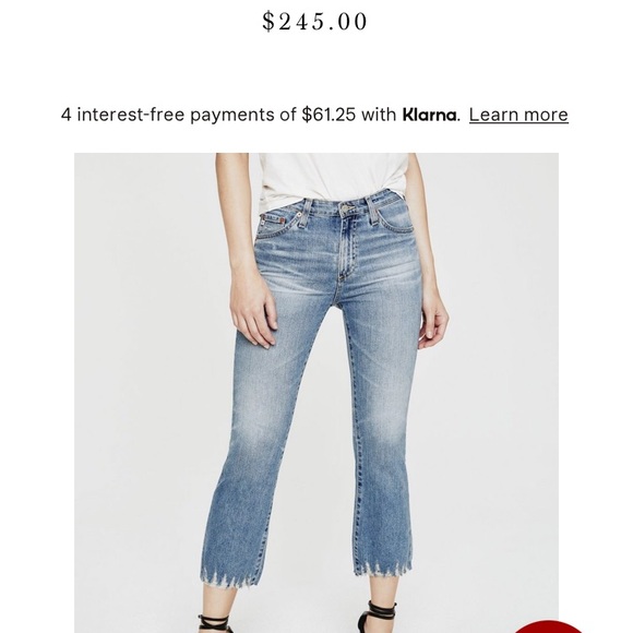 Ag Adriano Goldschmied Denim - Ag Jodi crop distressed hem